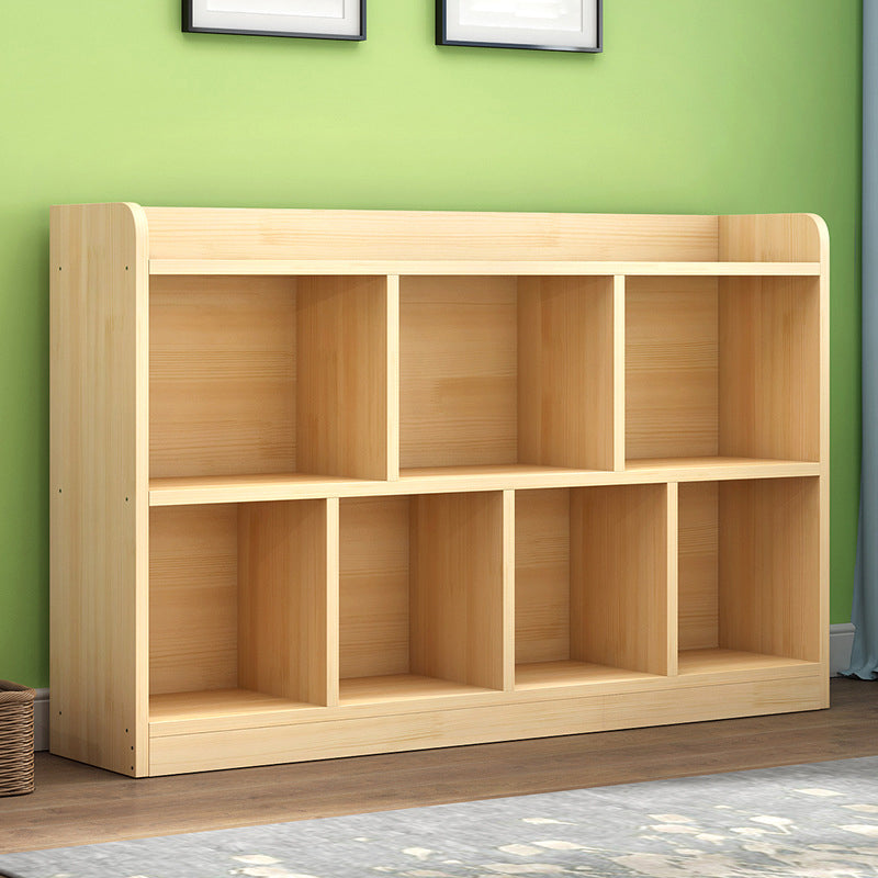 Contemporary Natural Wooden Book Shelf Closed Back Shelf Bookcase for Home