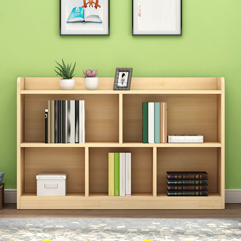 Contemporary Natural Wooden Book Shelf Closed Back Shelf Bookcase for Home