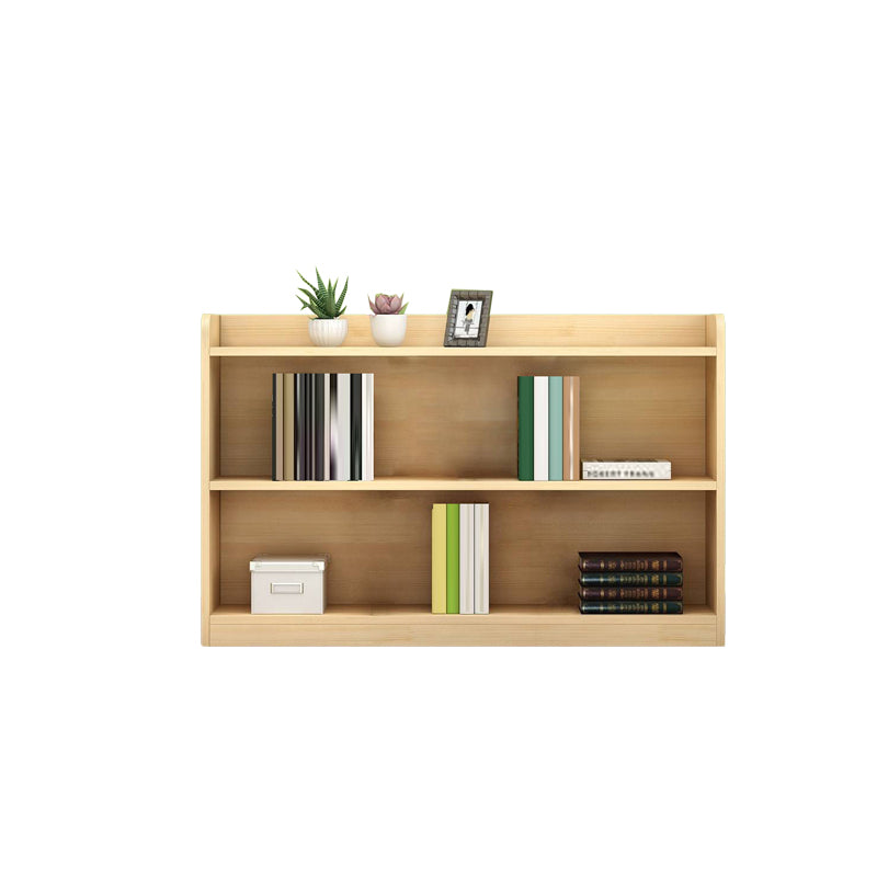 Contemporary Natural Wooden Book Shelf Closed Back Shelf Bookcase for Home