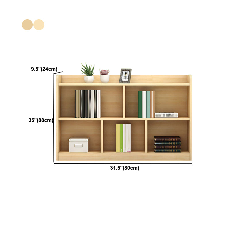 Contemporary Natural Wooden Book Shelf Closed Back Shelf Bookcase for Home