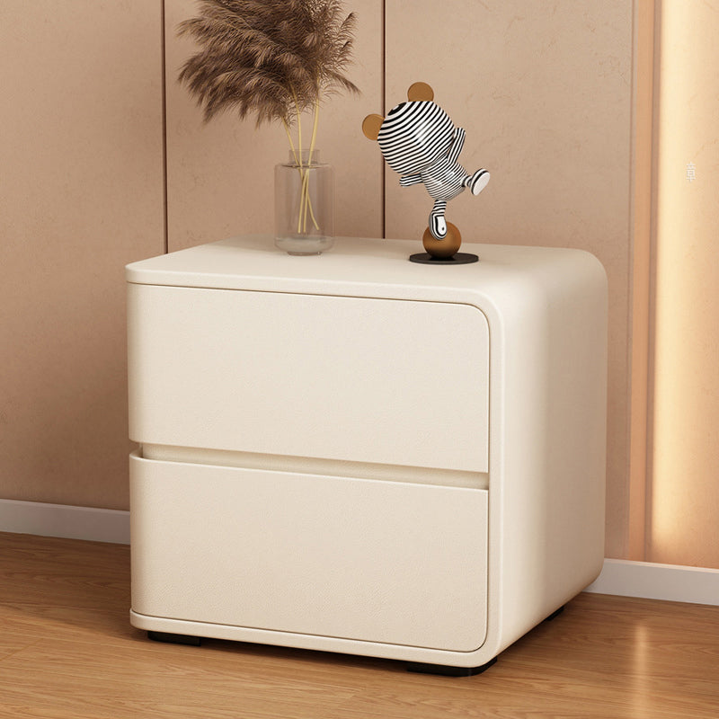 Contemporary Bed Nightstand Solid Wood Bedside Cabinet with 2 Drawers