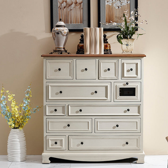Coastal Storage Chest Dresser Solid Wood Dresser with 8/10/12 Drawers