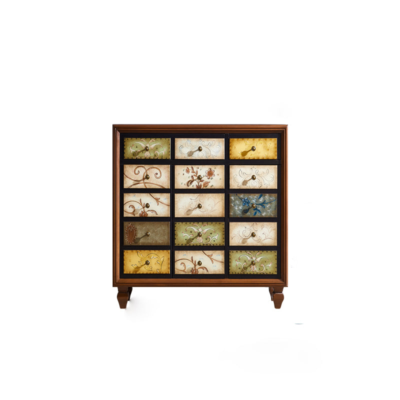 American Traditional Wooden Chest Home Storage Chest with Drawers