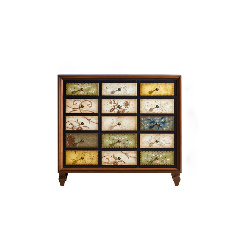 American Traditional Wooden Chest Home Storage Chest with Drawers