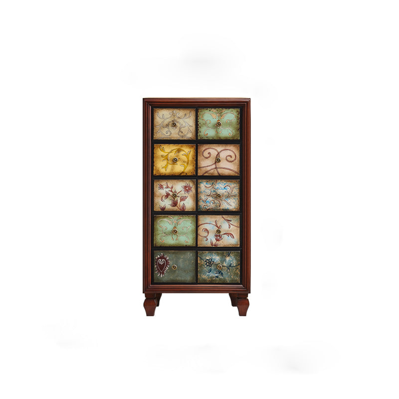 American Traditional Wooden Chest Home Storage Chest with Drawers