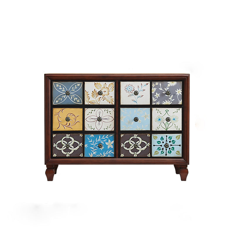 American Traditional Wooden Chest Home Storage Chest with Drawers