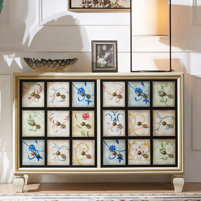 American Traditional Wooden Chest Home Storage Chest with Drawers