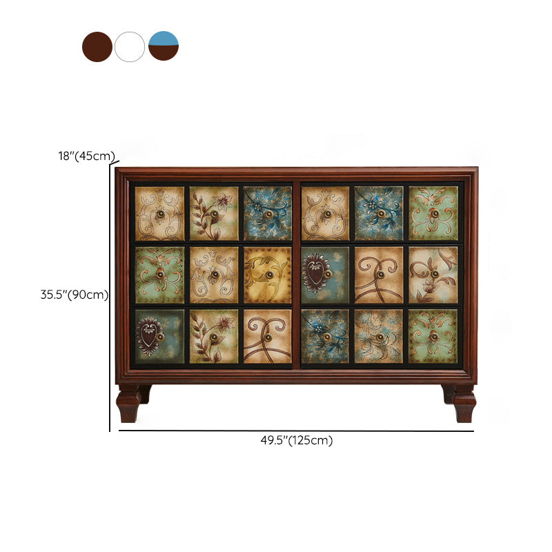 American Traditional Wooden Chest Home Storage Chest with Drawers