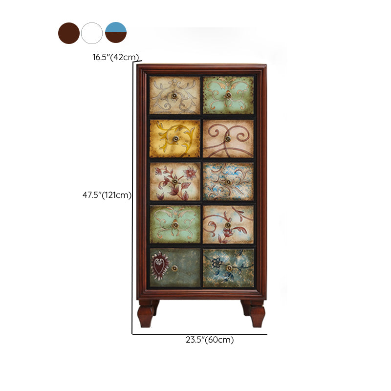 American Traditional Wooden Chest Home Storage Chest with Drawers