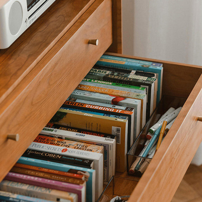 Solid Wood Storage Chest Dresser Modern Dresser without Mirror