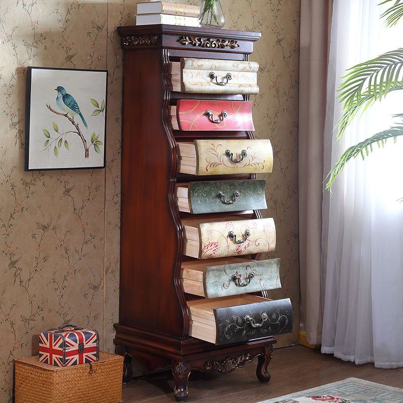 Traditional Storage Chest Solid Wood Storage Chest Dresser with 7 Drawers