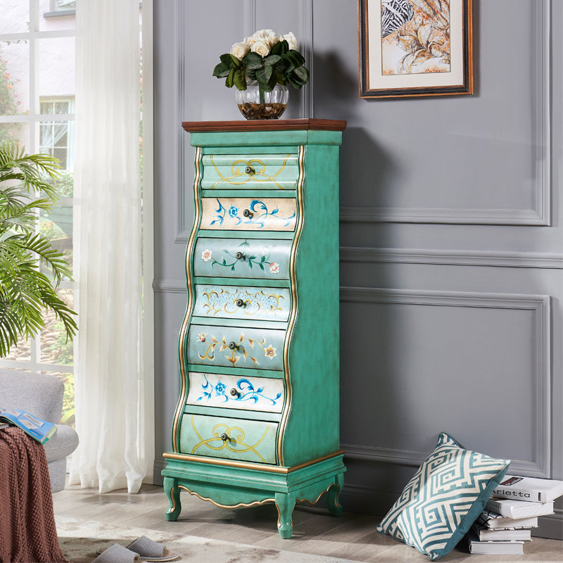 Traditional Storage Chest Solid Wood Storage Chest Dresser with 7 Drawers