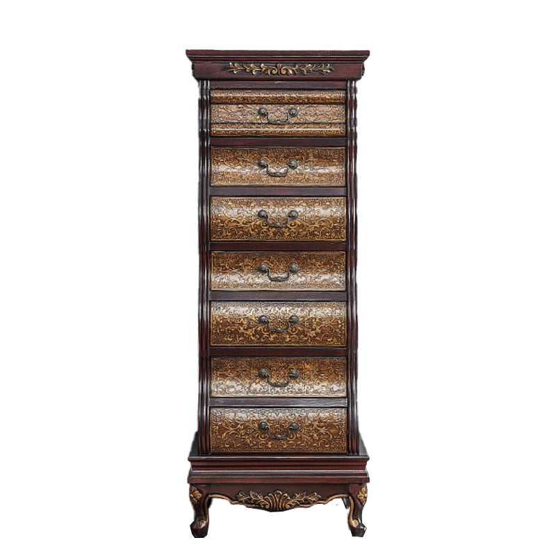 Traditional Storage Chest Solid Wood Storage Chest Dresser with 7 Drawers