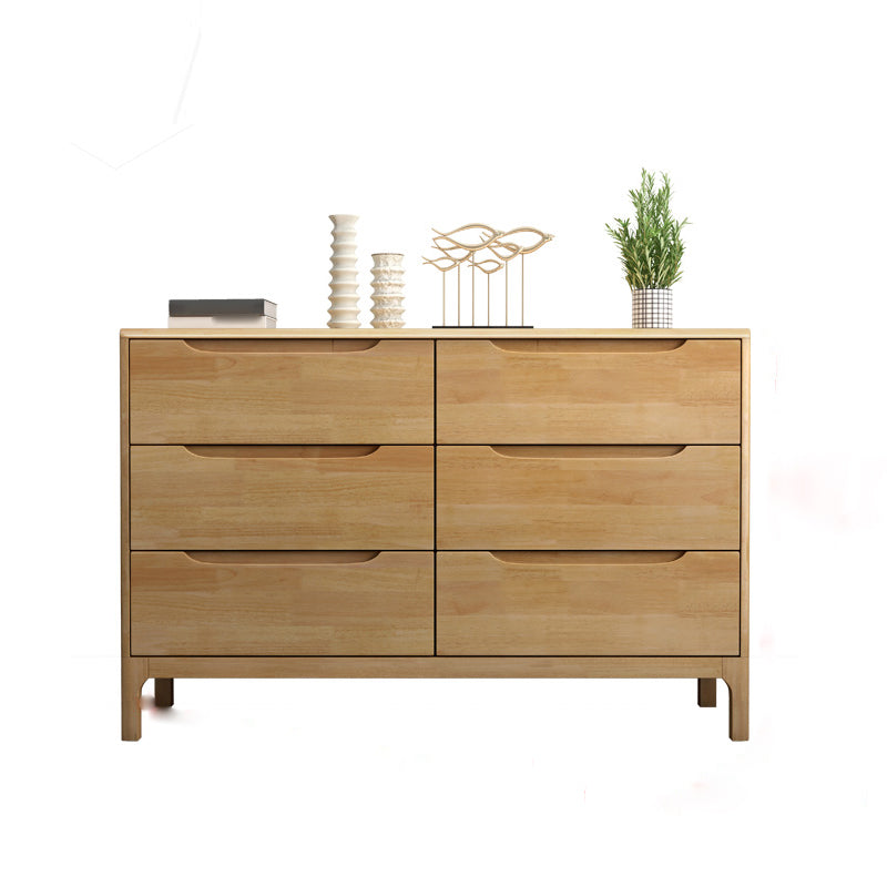 Rubber Wood Contemporary Chest Bedroom Storage Chest with Drawers