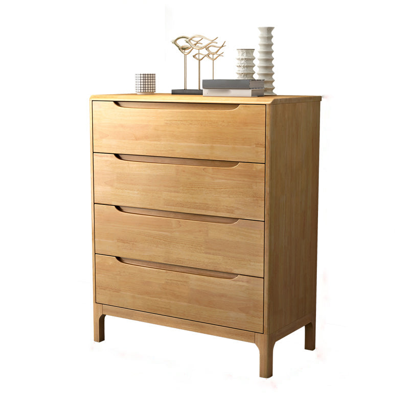 Rubber Wood Contemporary Chest Bedroom Storage Chest with Drawers
