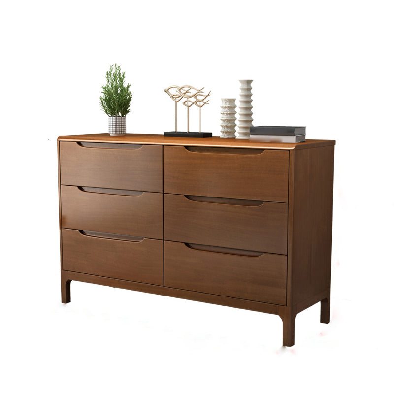 Rubber Wood Contemporary Chest Bedroom Storage Chest with Drawers