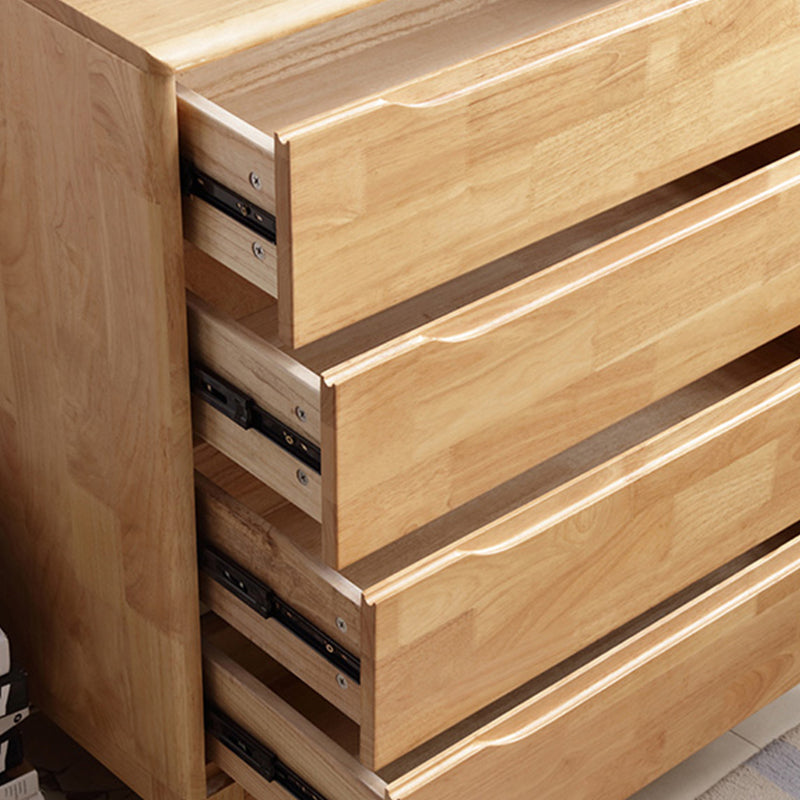 Rubber Wood Contemporary Chest Bedroom Storage Chest with Drawers