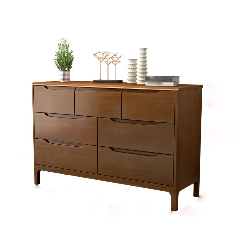 Rubber Wood Contemporary Chest Bedroom Storage Chest with Drawers