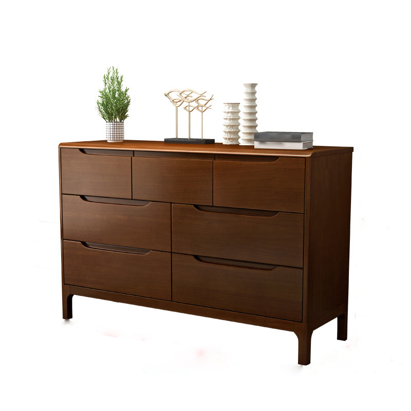 Rubber Wood Contemporary Chest Bedroom Storage Chest with Drawers