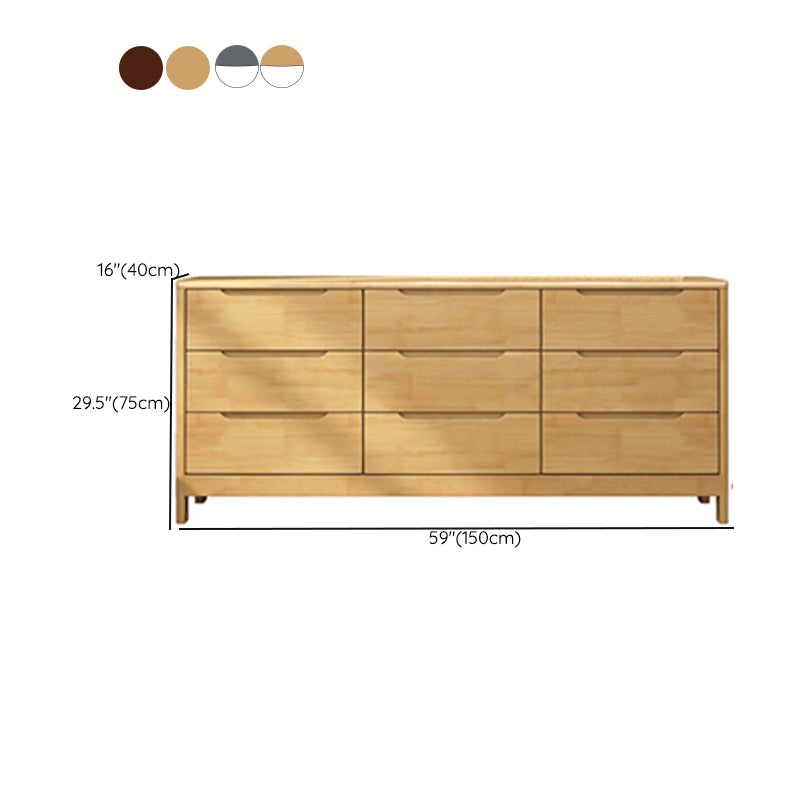 Contemporary Dresser Solid Wood Storage Chest with 5/6/9 Drawers