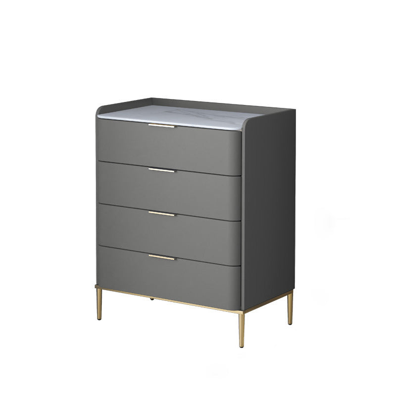Vertical Glam Stone Storage Chest Bedroom Chest with Drawers