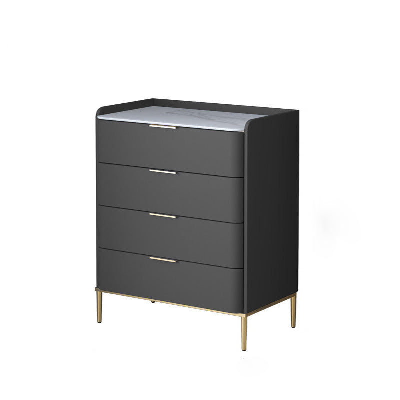Vertical Glam Stone Storage Chest Bedroom Chest with Drawers