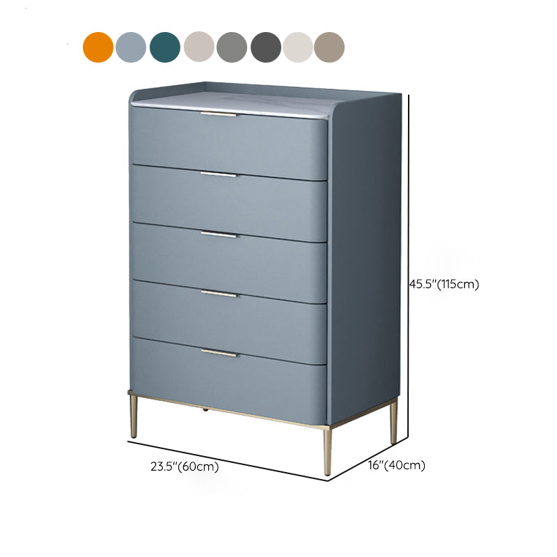Vertical Glam Stone Storage Chest Bedroom Chest with Drawers