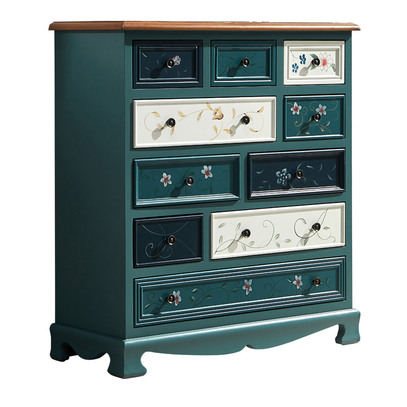 Nautical Bedroom Storage Chest Vertical Wooden Chest with Drawers