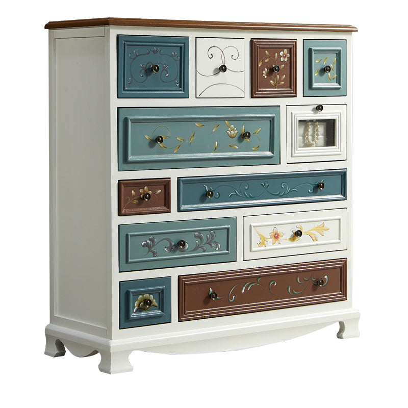 Nautical Bedroom Storage Chest Vertical Wooden Chest with Drawers