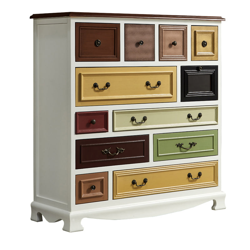 Nautical Bedroom Storage Chest Vertical Wooden Chest with Drawers