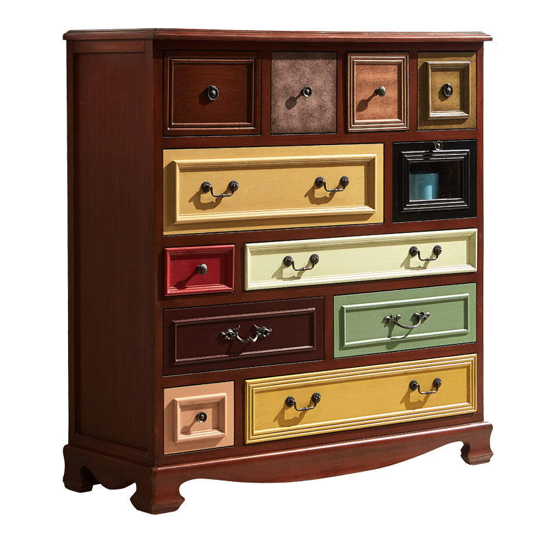 Nautical Bedroom Storage Chest Vertical Wooden Chest with Drawers