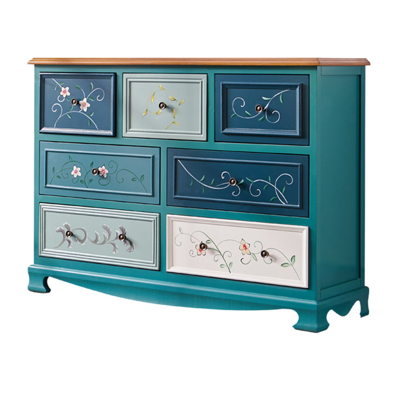 Nautical Bedroom Storage Chest Vertical Wooden Chest with Drawers