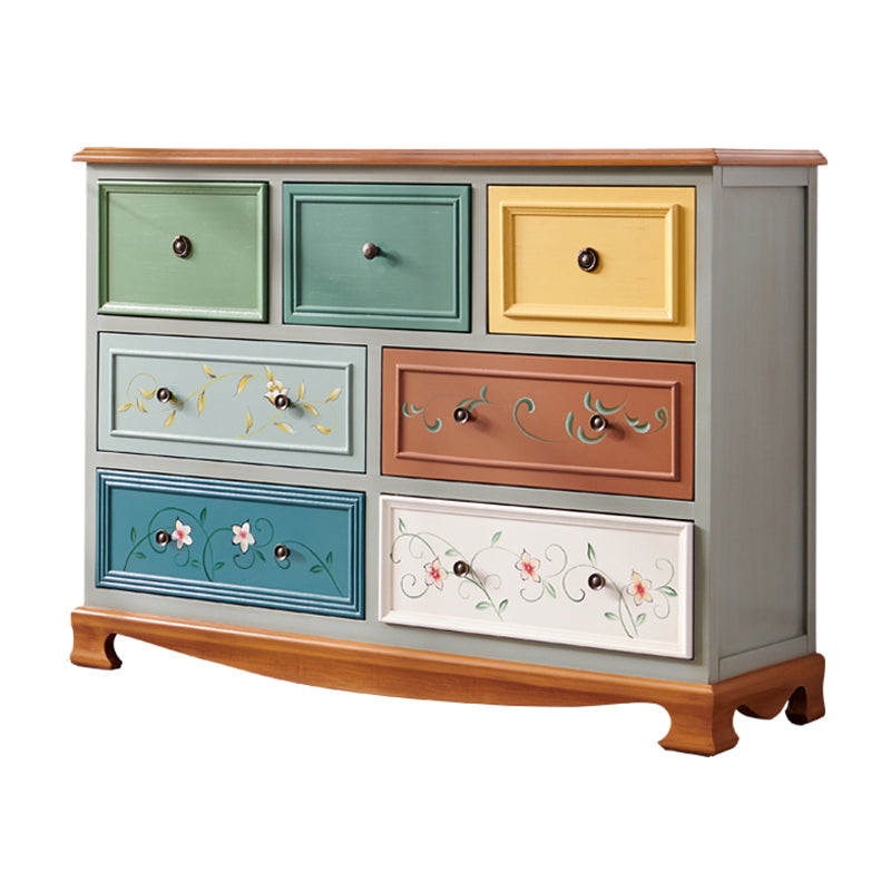 Nautical Bedroom Storage Chest Vertical Wooden Chest with Drawers