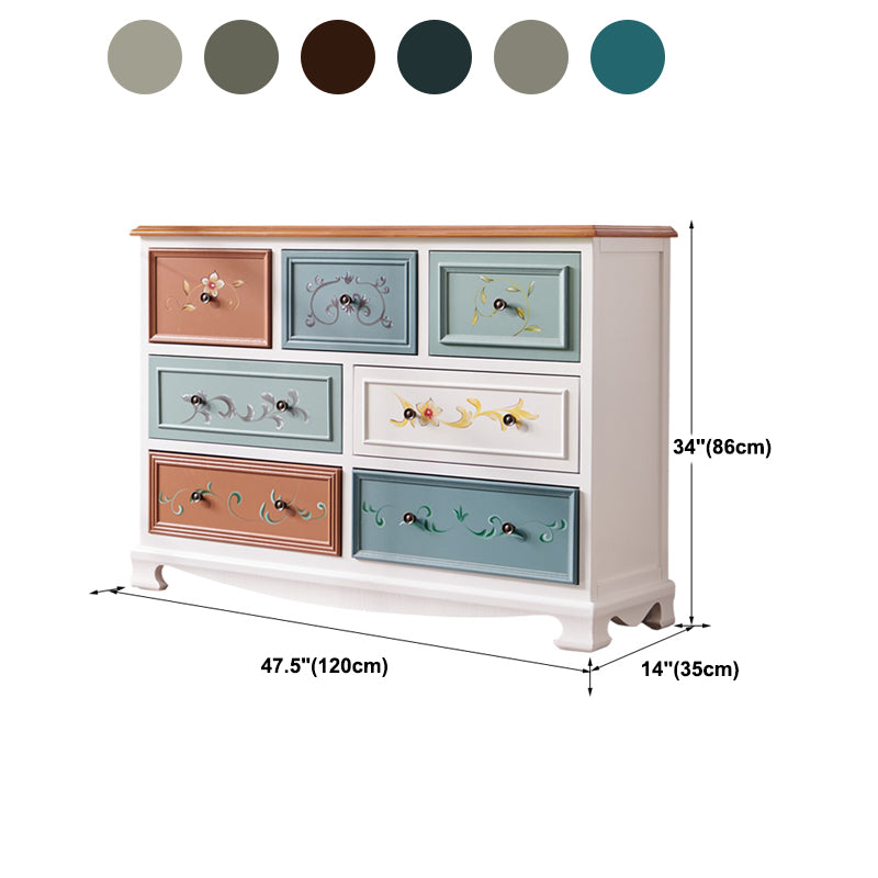 Nautical Bedroom Storage Chest Vertical Wooden Chest with Drawers