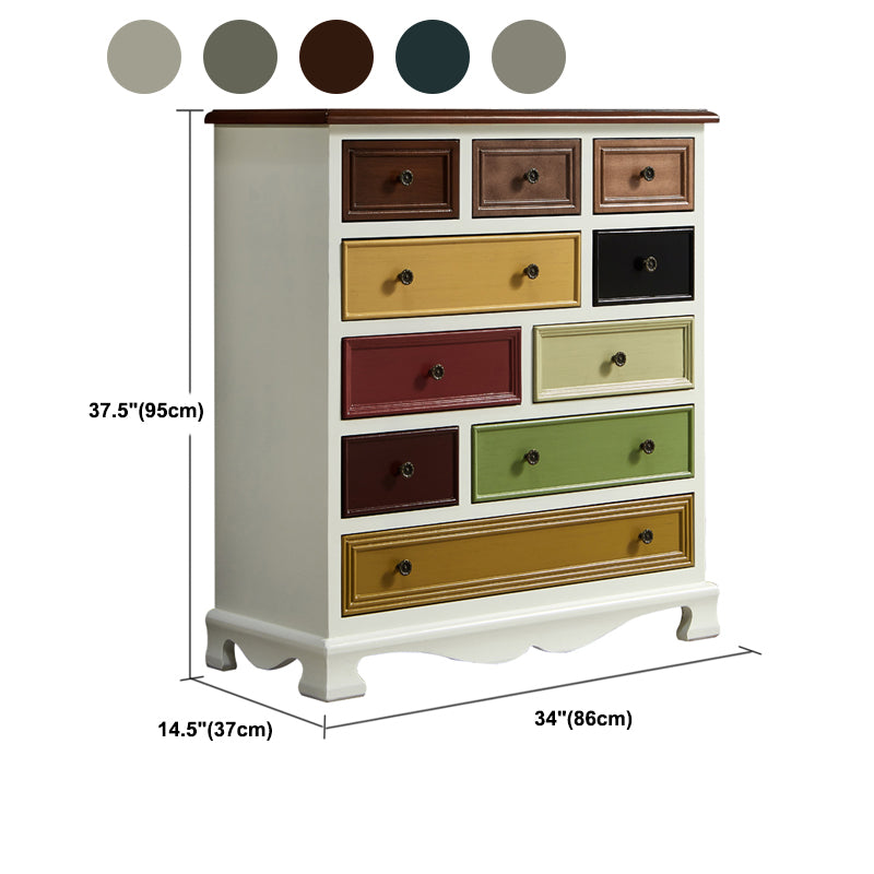 Nautical Bedroom Storage Chest Vertical Wooden Chest with Drawers