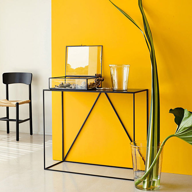 Iron Modern Console Sofa Table 29.53-inch Tall Accent Table with 1 Shelf