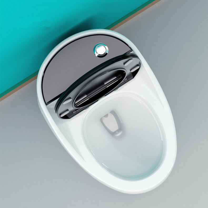 1-Piece Round Flush Toilet 0.8/1.28 GPF Ceramic Toilet Bowl for Bathroom