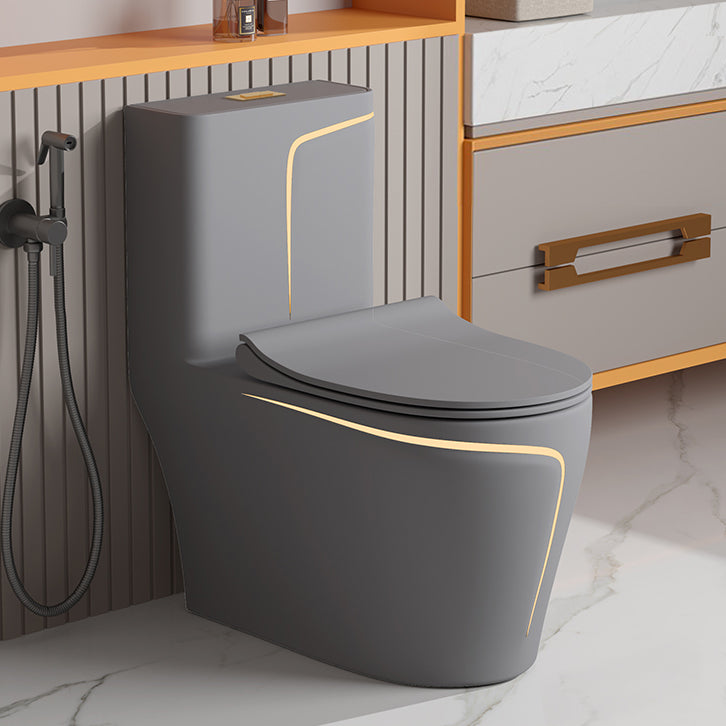 Traditional Floor Mount Toilet Bowl One-Piece Toilet with Slow Close Seat