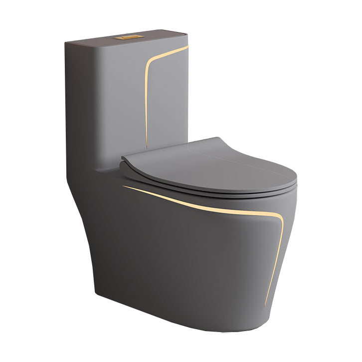 Traditional Floor Mount Toilet Bowl One-Piece Toilet with Slow Close Seat