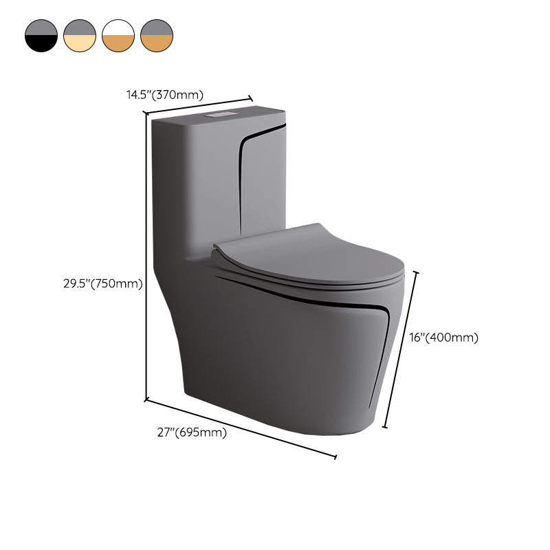 Traditional Floor Mount Toilet Bowl One-Piece Toilet with Slow Close Seat