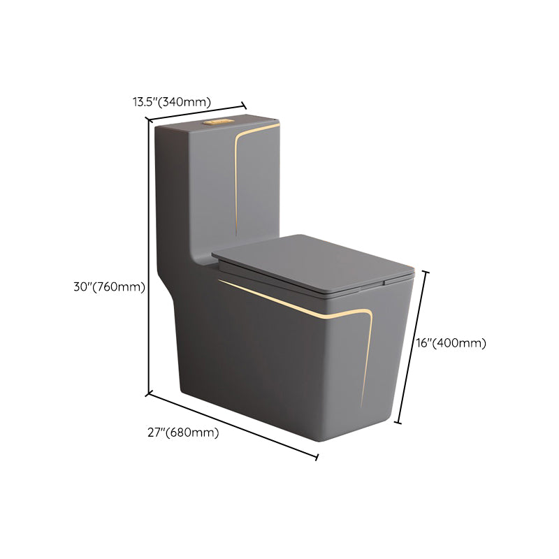 Traditional Floor Mount Toilet Bowl One-Piece Toilet with Slow Close Seat
