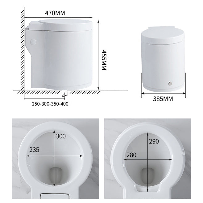 Floor Mounted Toilet One-Piece Toilet ABS Contemporary Flush Toilet