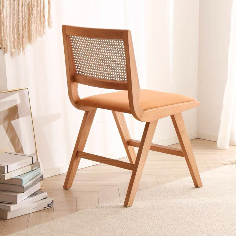 Contemporary Side Chair Open Back Wood Dining Room Chair for Kitchen