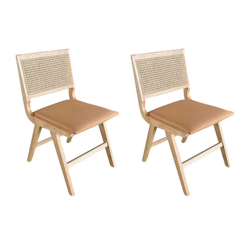 Contemporary Side Chair Open Back Wood Dining Room Chair for Kitchen