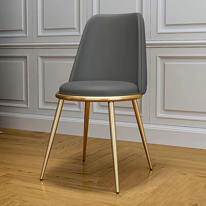 Glam Armless Dining Chairs Upholstered Dining Side Chairs with Gold Legs