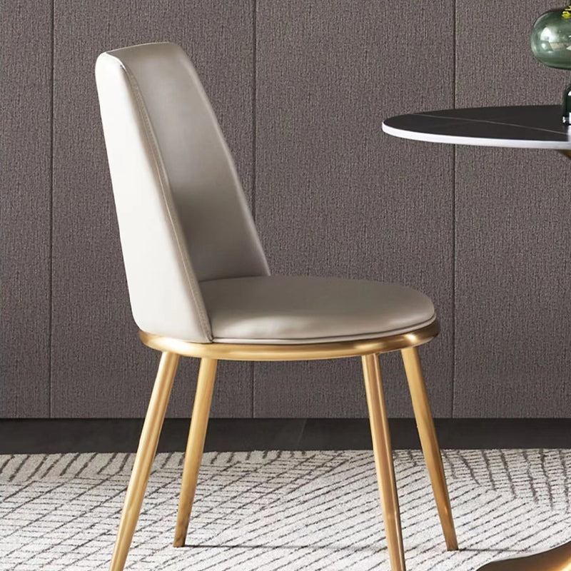 Glam Armless Dining Chairs Upholstered Dining Side Chairs with Gold Legs