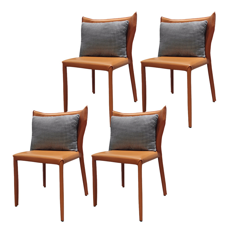 Faux Leather Kitchen Dining Armless Chair Wingback Side Chair