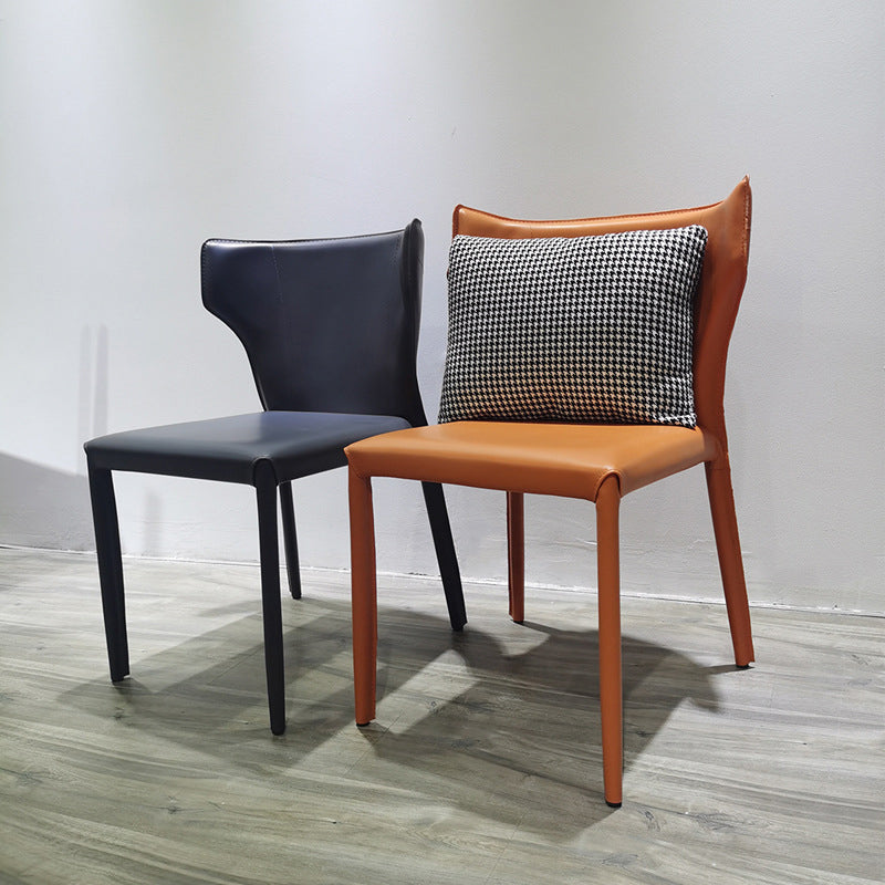 Faux Leather Kitchen Dining Armless Chair Wingback Side Chair