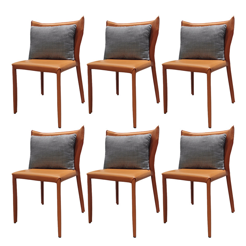 Faux Leather Kitchen Dining Armless Chair Wingback Side Chair