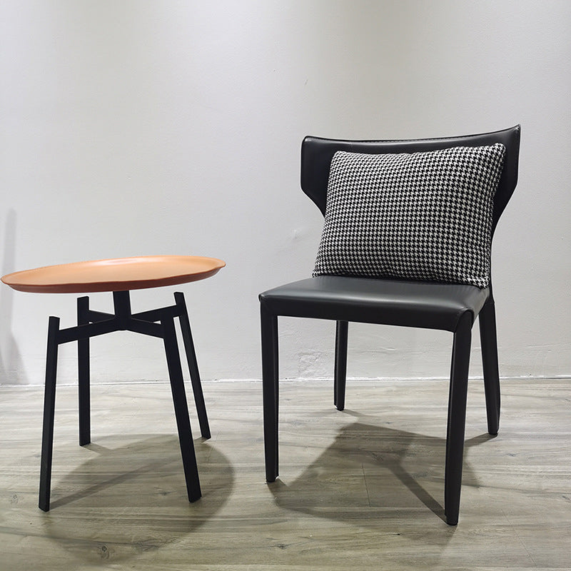 Faux Leather Kitchen Dining Armless Chair Wingback Side Chair